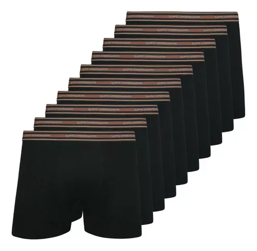 Kit 10 Cuecas Lupo Boxer Masculinas Atacado Box 523 Algodo